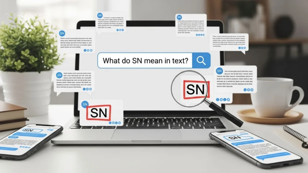 sn mean in text