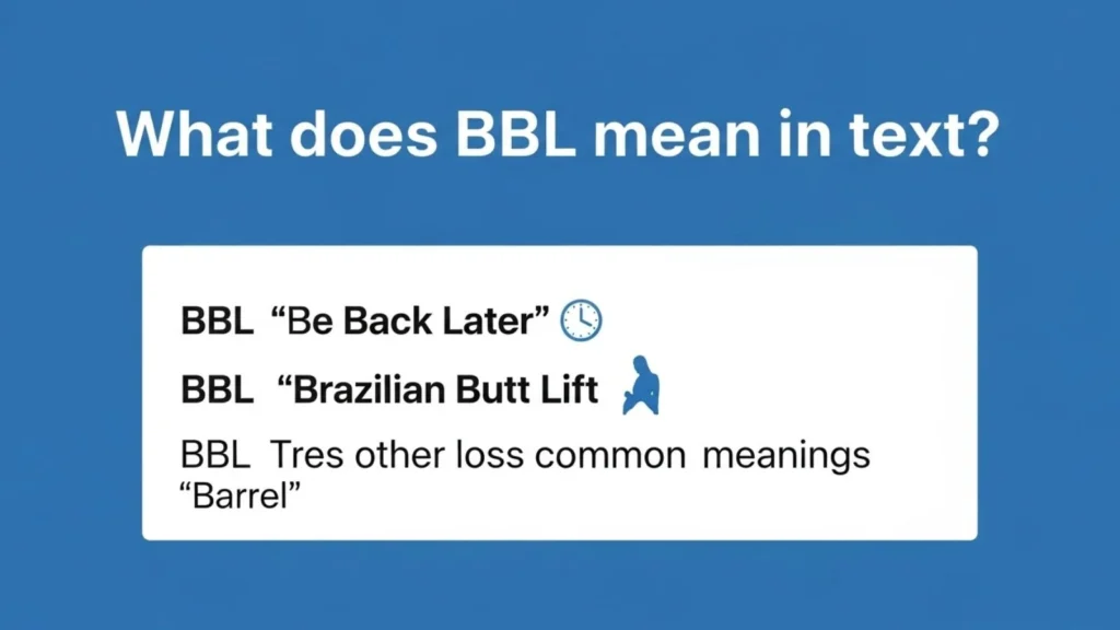 What Does BBL Mean in Text