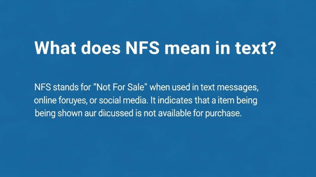 what dies nfs mean in text