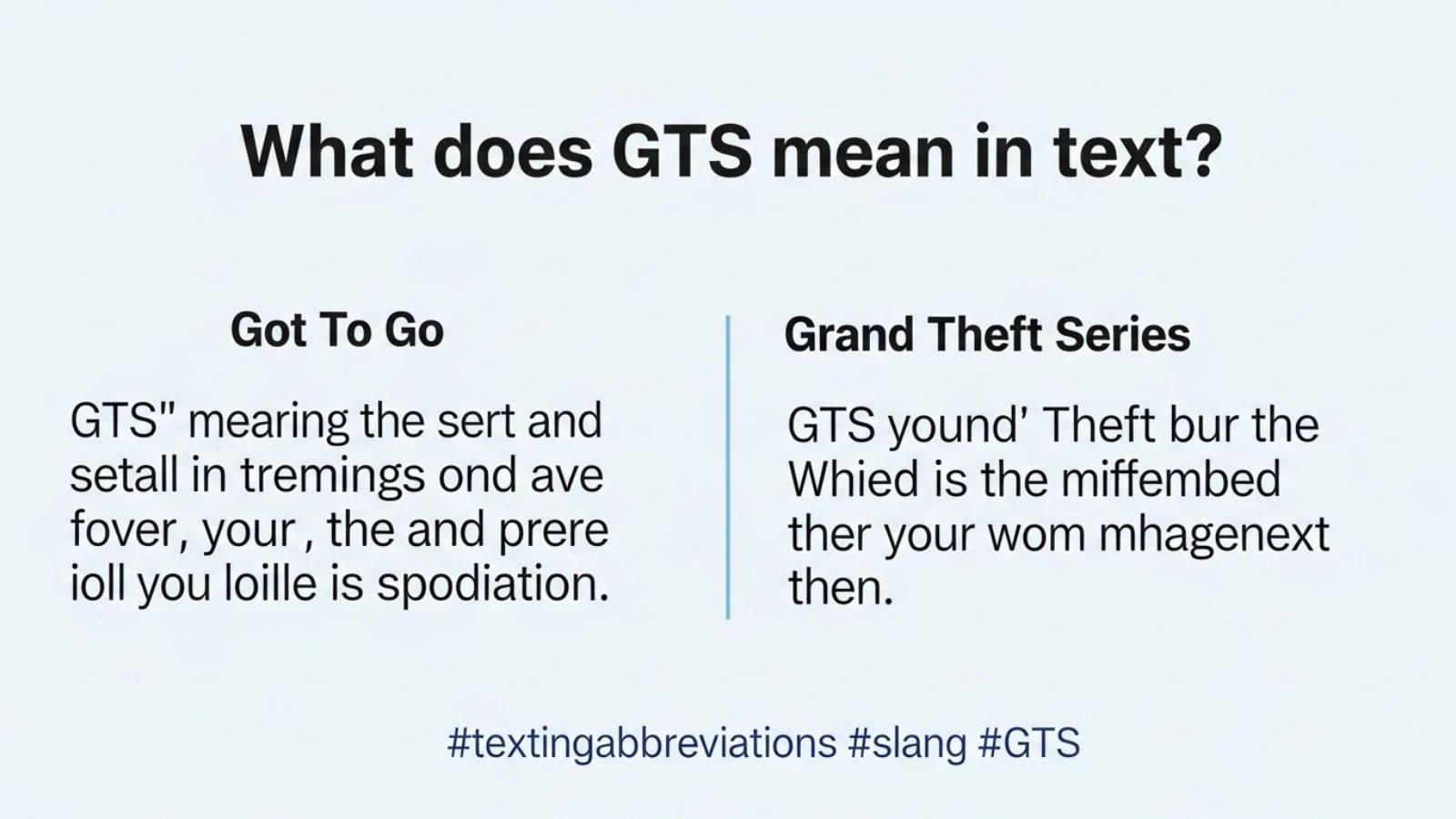what dose gts mean in text