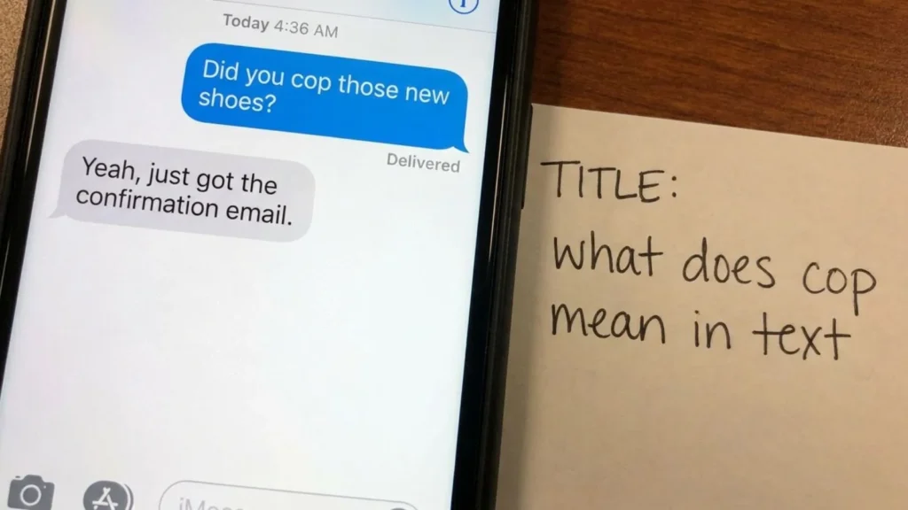 what does cop mean in text