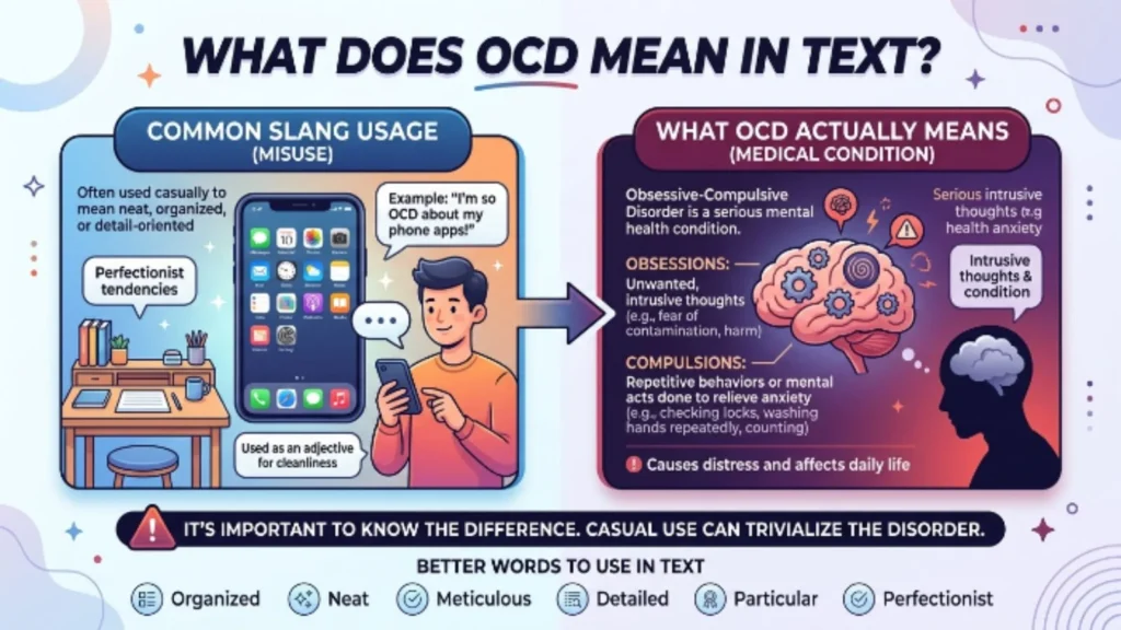 what does ocd mean in text