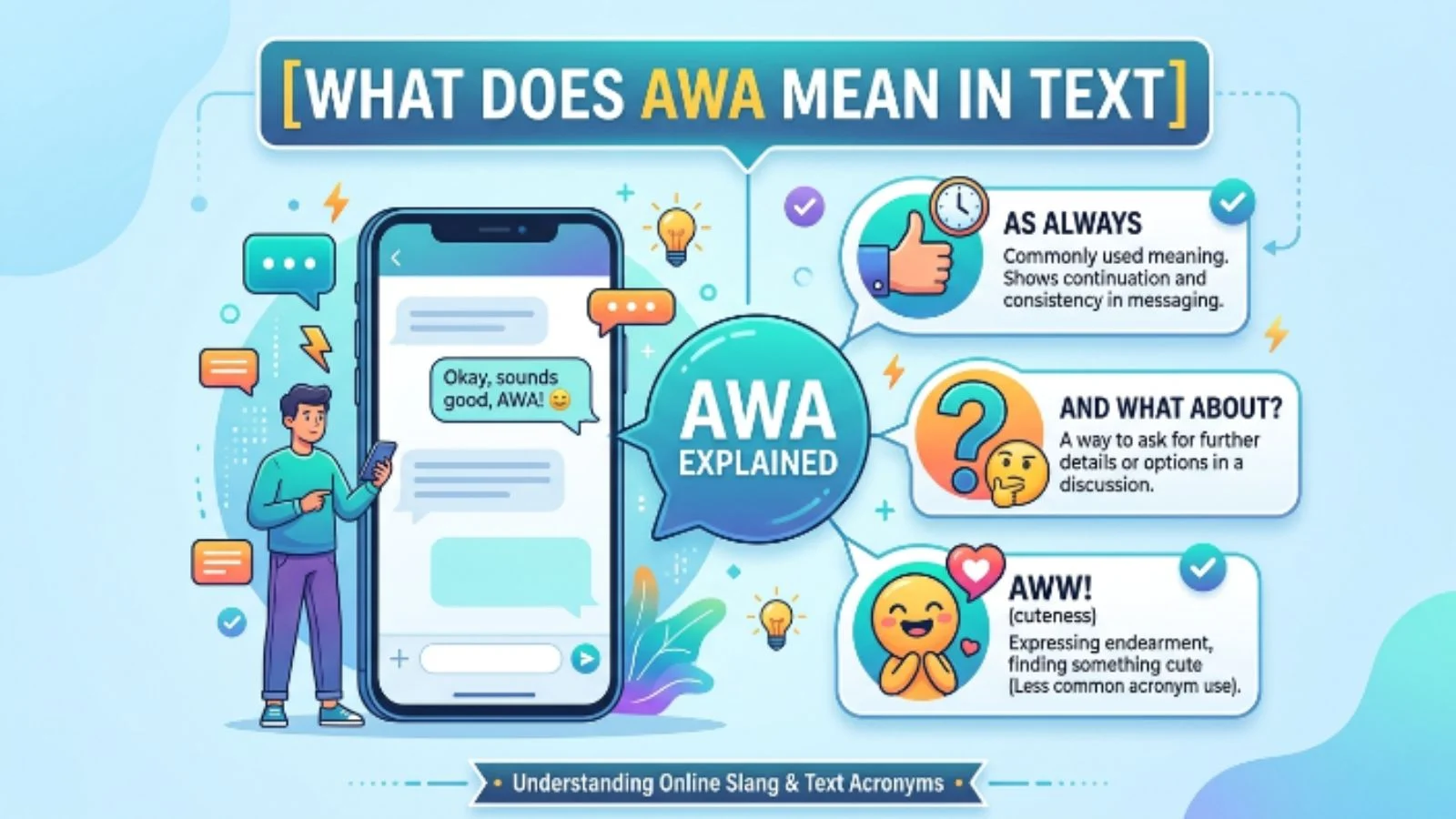 what does awa mean in text