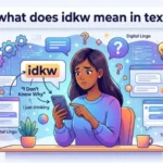 what does idkw mean in text