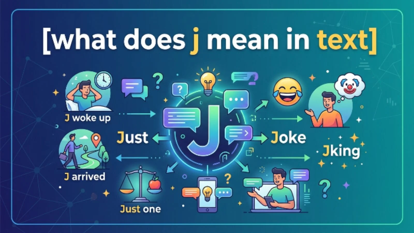 what does j mean in text