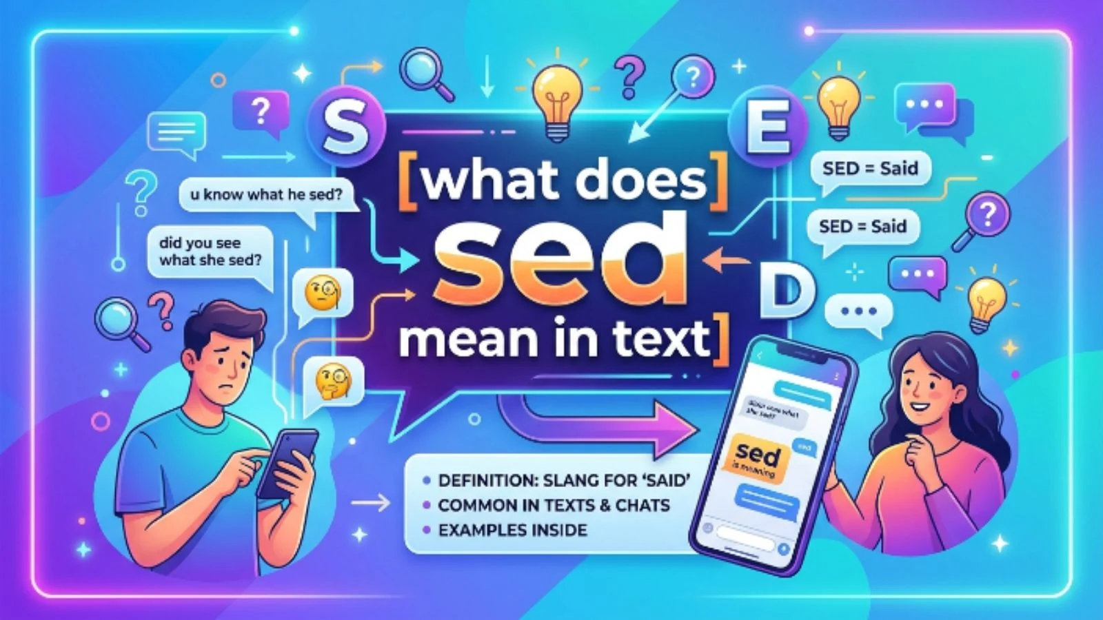 what does sed mean in text